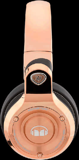 Rose Gold24 K Headphones PNG Image