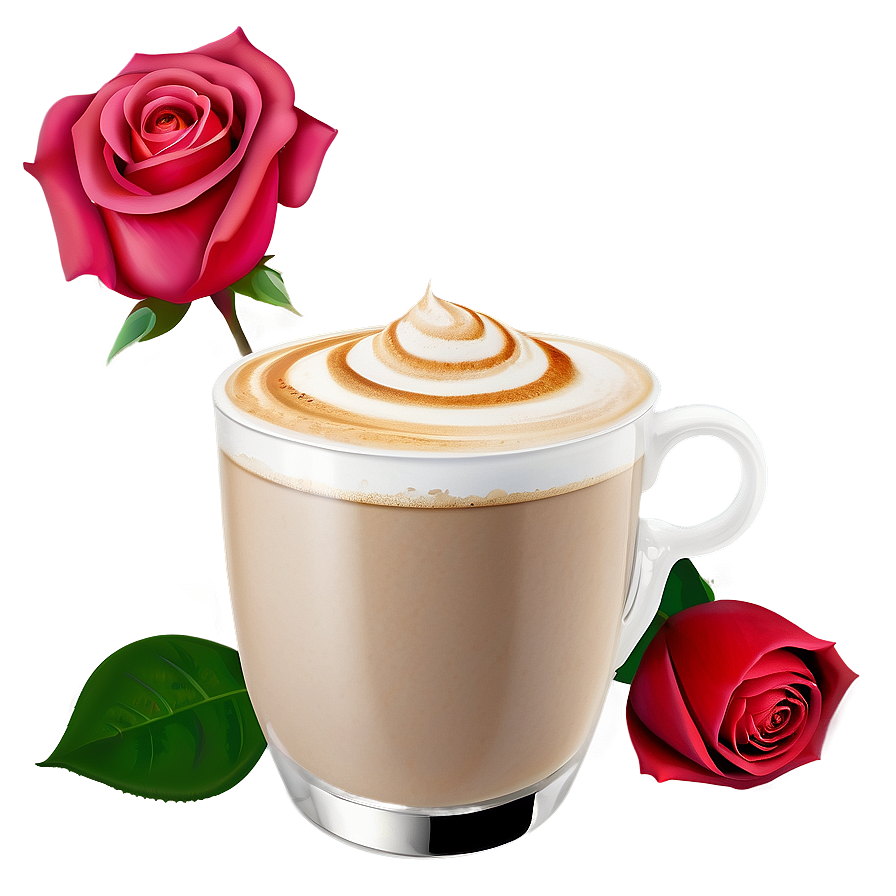 Rose Latte Floral Png Ein8 PNG Image