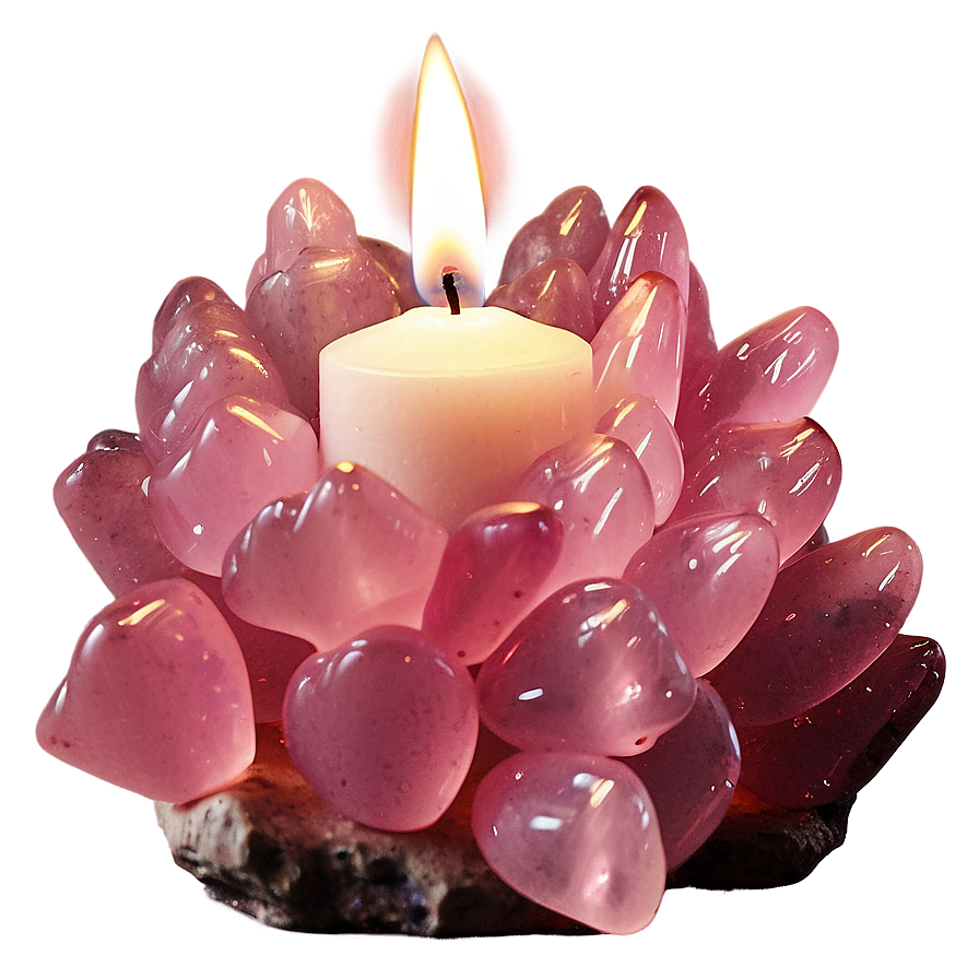 Rose Quartz Cluster Candlelight Png Rux PNG Image