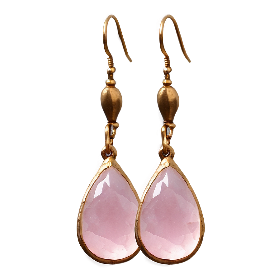 Rose Quartz Teardrop Earrings Png Xcw PNG Image