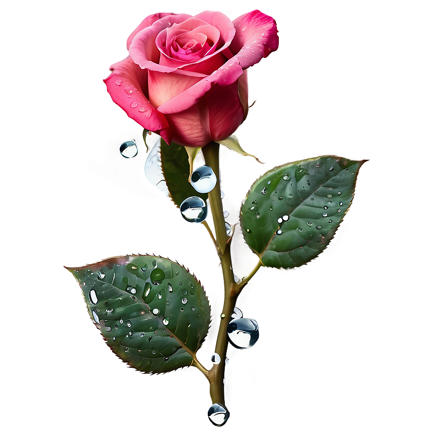 Rose With Dewdrops Png 93 PNG Image