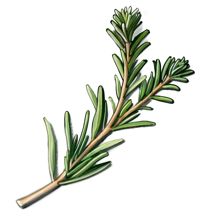 Rosemary Sketch Drawing Png 5 PNG Image