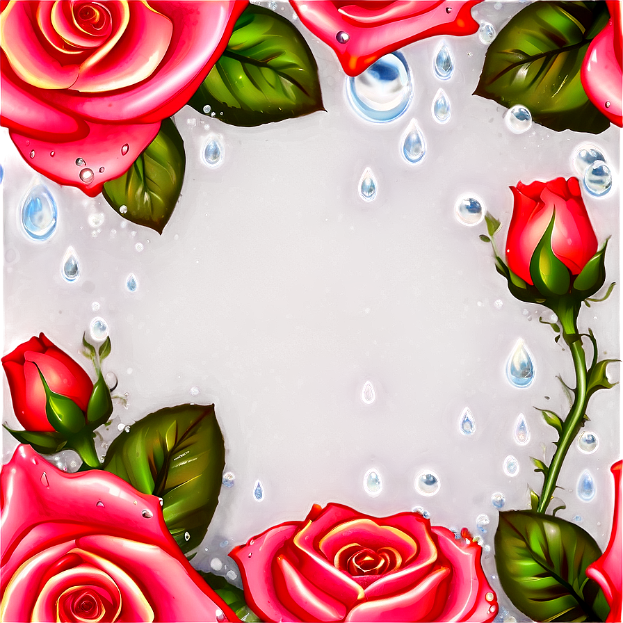 Roses And Dewdrops Png Iuj PNG Image