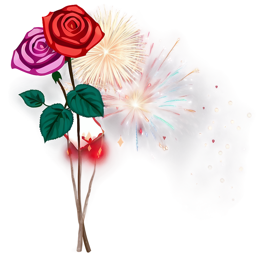 Roses And Fireworks Png 37 PNG Image