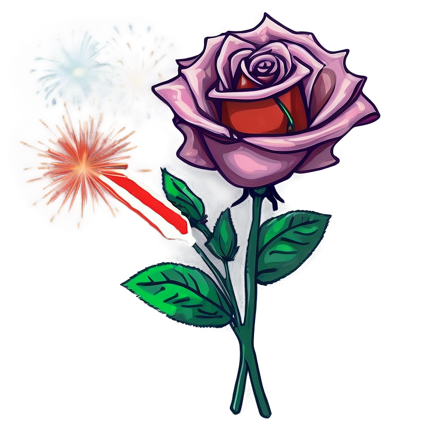 Roses And Fireworks Png Bbw PNG Image