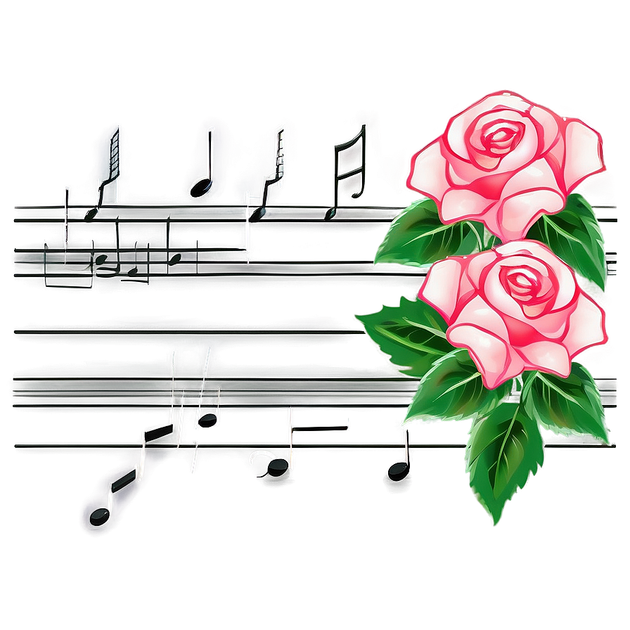 Roses And Music Notes Png 05042024 PNG Image