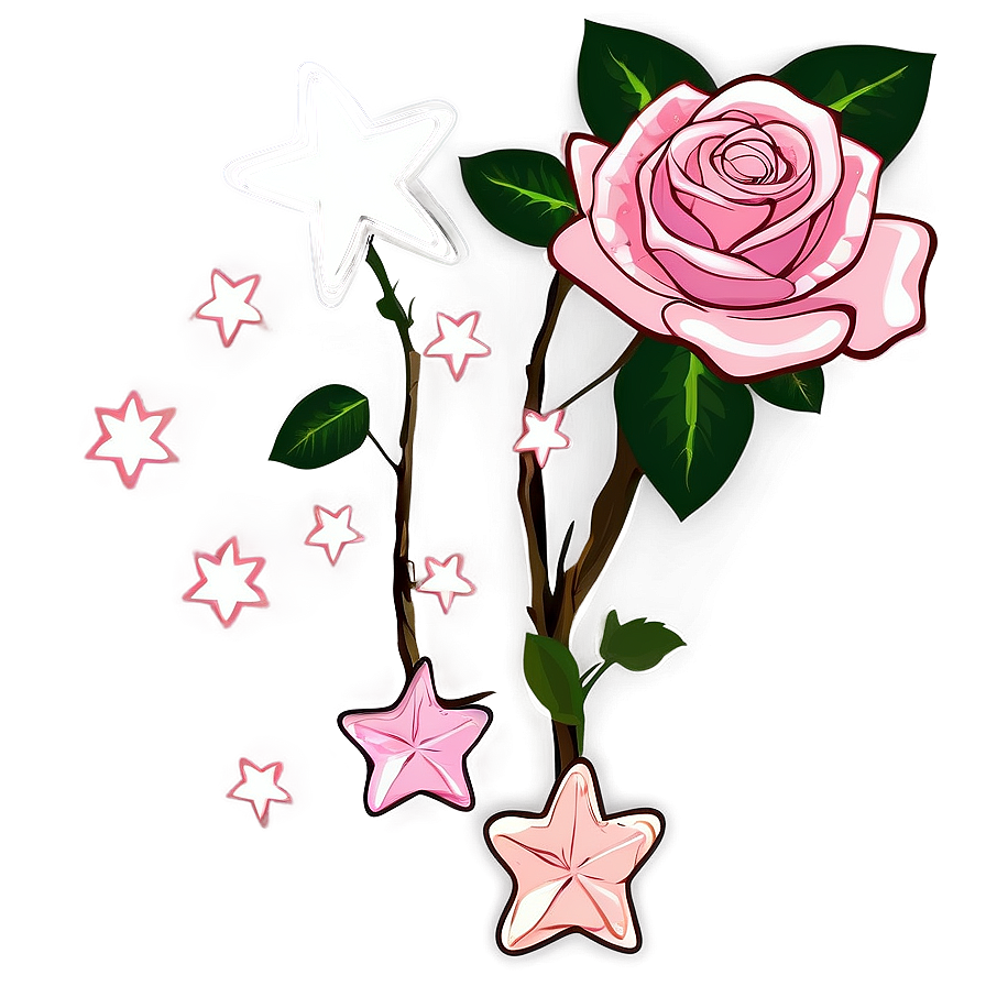 Roses And Stars Png Diu13 PNG Image