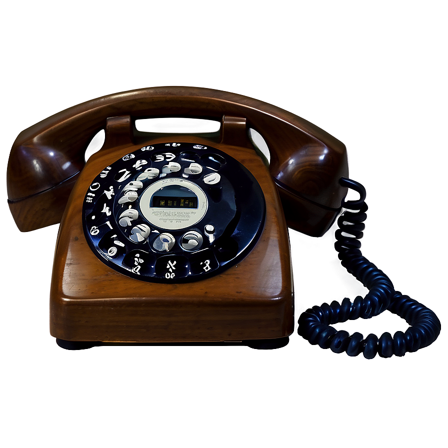 Rotary Phone On Wooden Desk Png 27 PNG Image