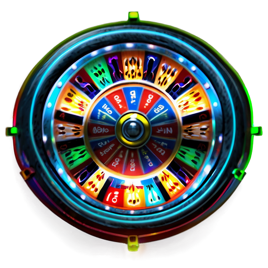 Roulette Wheel Neon Lights Png Ajk PNG Image