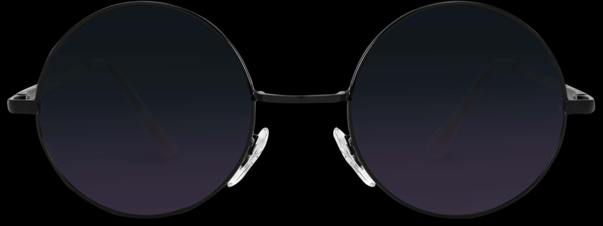 Round Black Sunglasses Isolated PNG Image