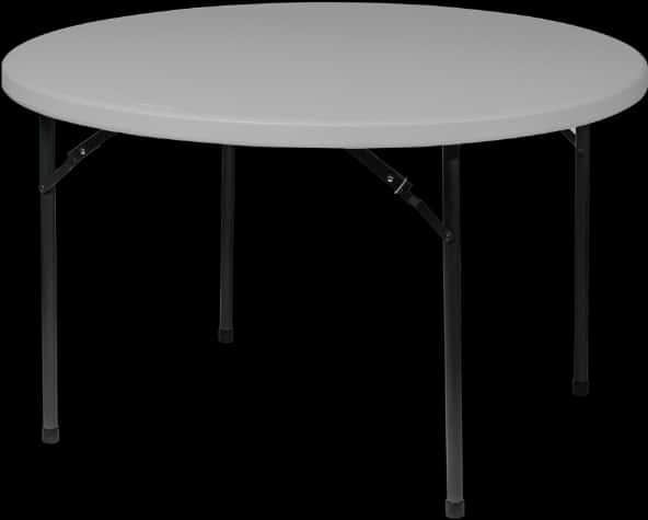 Round Folding Table Black Background PNG Image