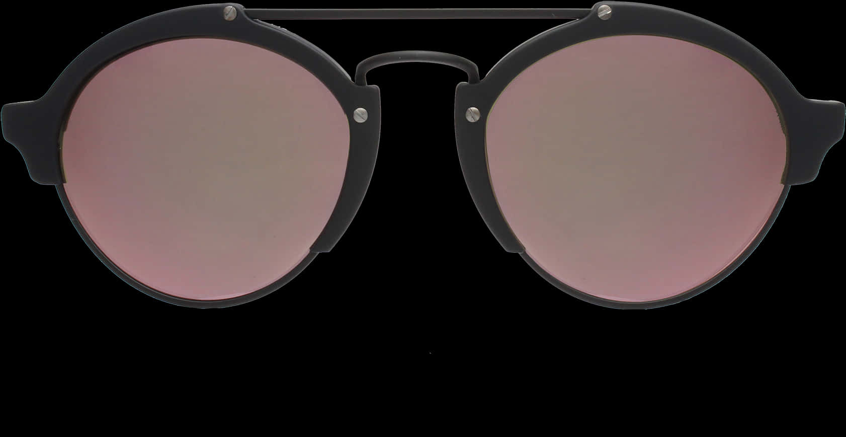 Round Frame Sunglasses Black PNG Image