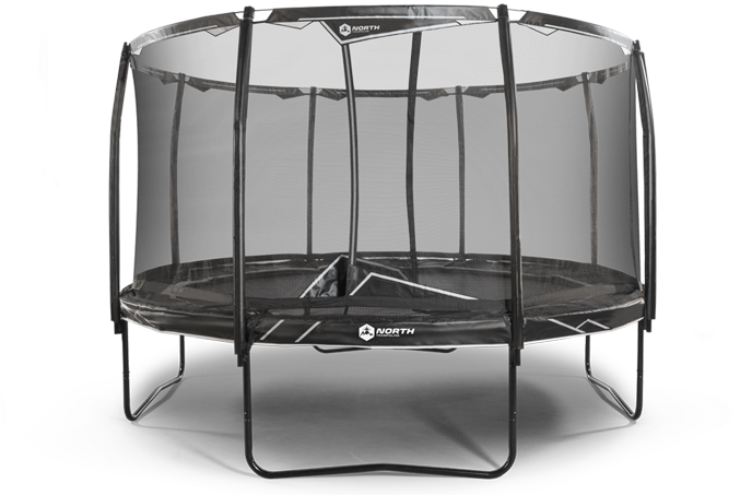 Round Outdoor Trampoline With Enclosure PNG Image