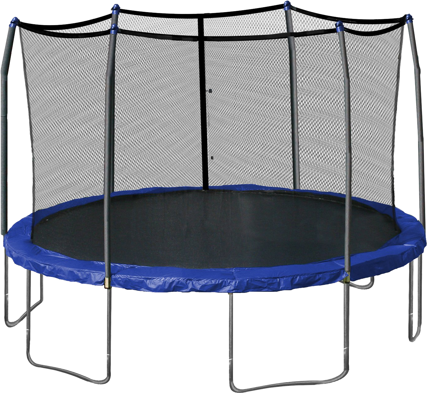 Round Outdoor Trampoline With Safety Net PNG Image