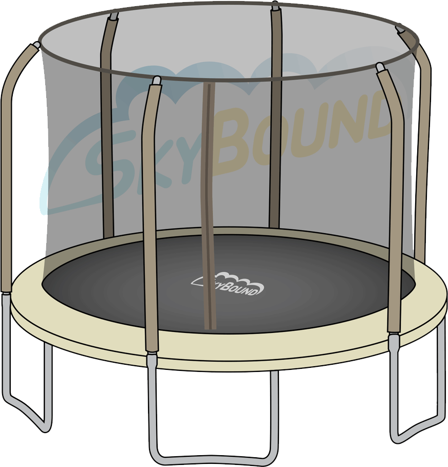 Round Trampoline With Enclosure PNG Image