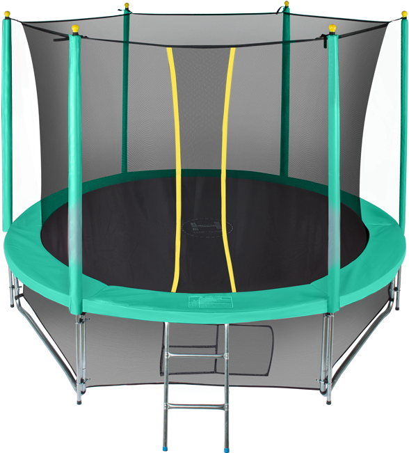 Round Trampolinewith Safety Netand Ladder PNG Image