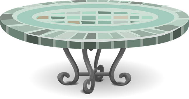 Round Wrought Iron Table PNG Image