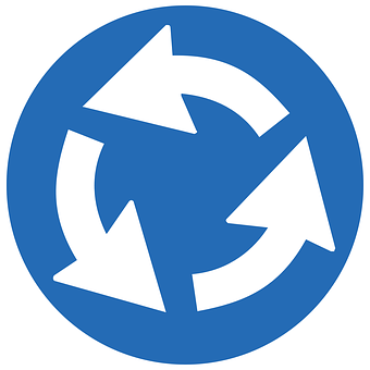 Roundabout Traffic Sign Icon PNG Image