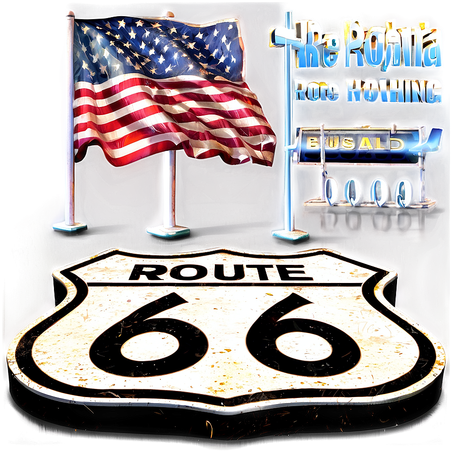 Route 66 Roadway Graphics Png 06212024 PNG Image