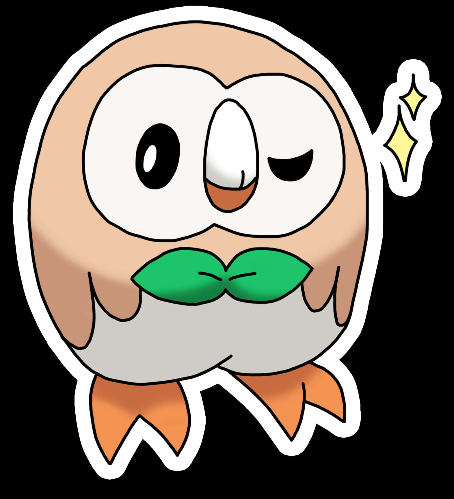 Rowlet Pokemon Sticker PNG Image