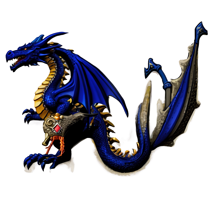 Royal Blue Dragon Emblem Png Yvb PNG Image