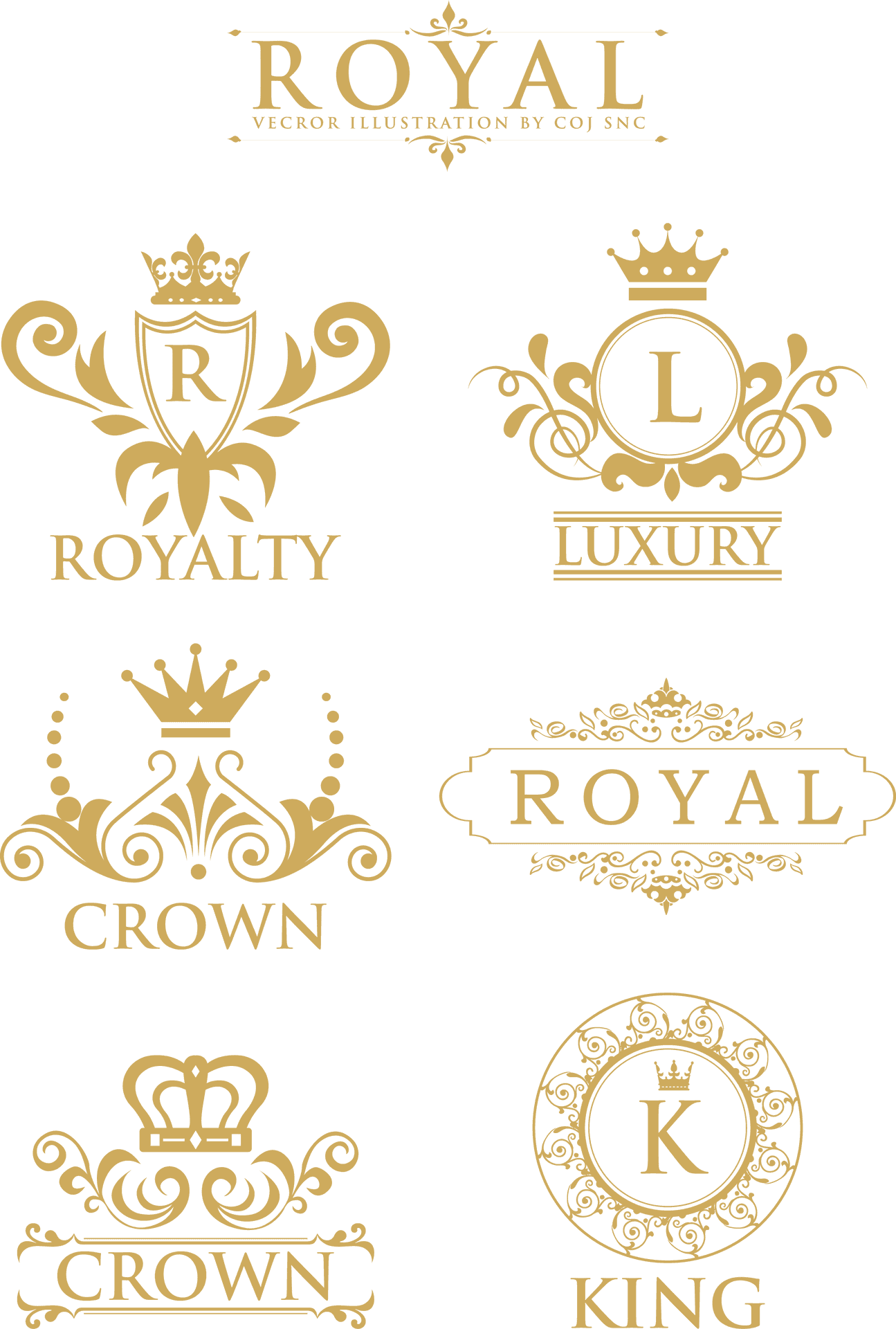 Royal Emblems Vector Illustration PNG Image