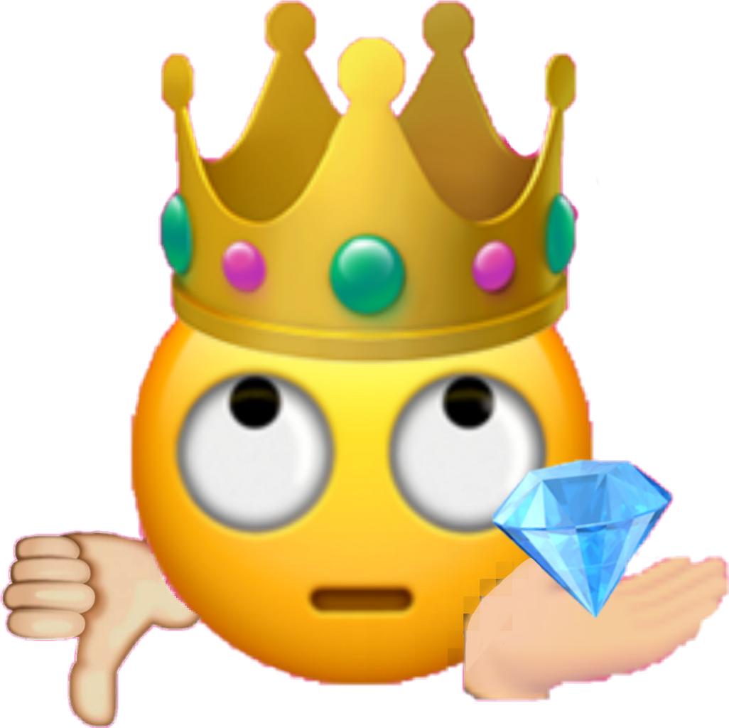 Royal Emoji Rejecting Diamond PNG Image