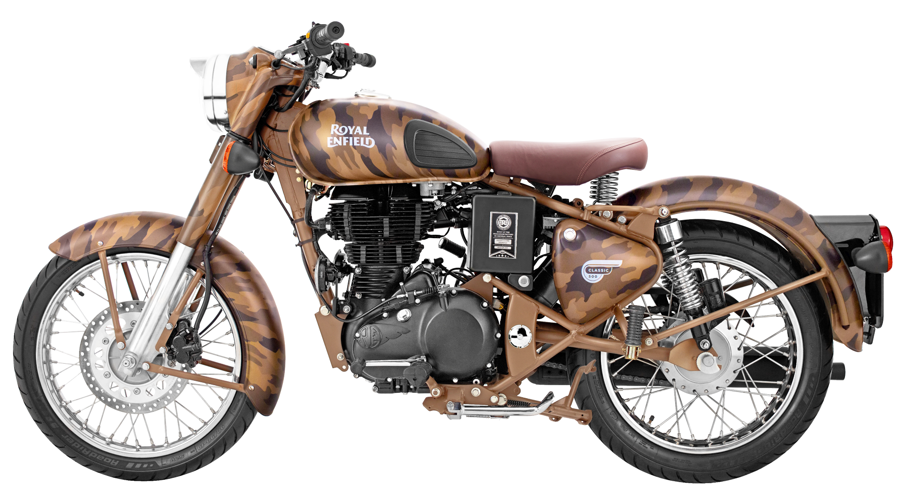 Royal Enfield Camouflage Design Motorcycle PNG Image