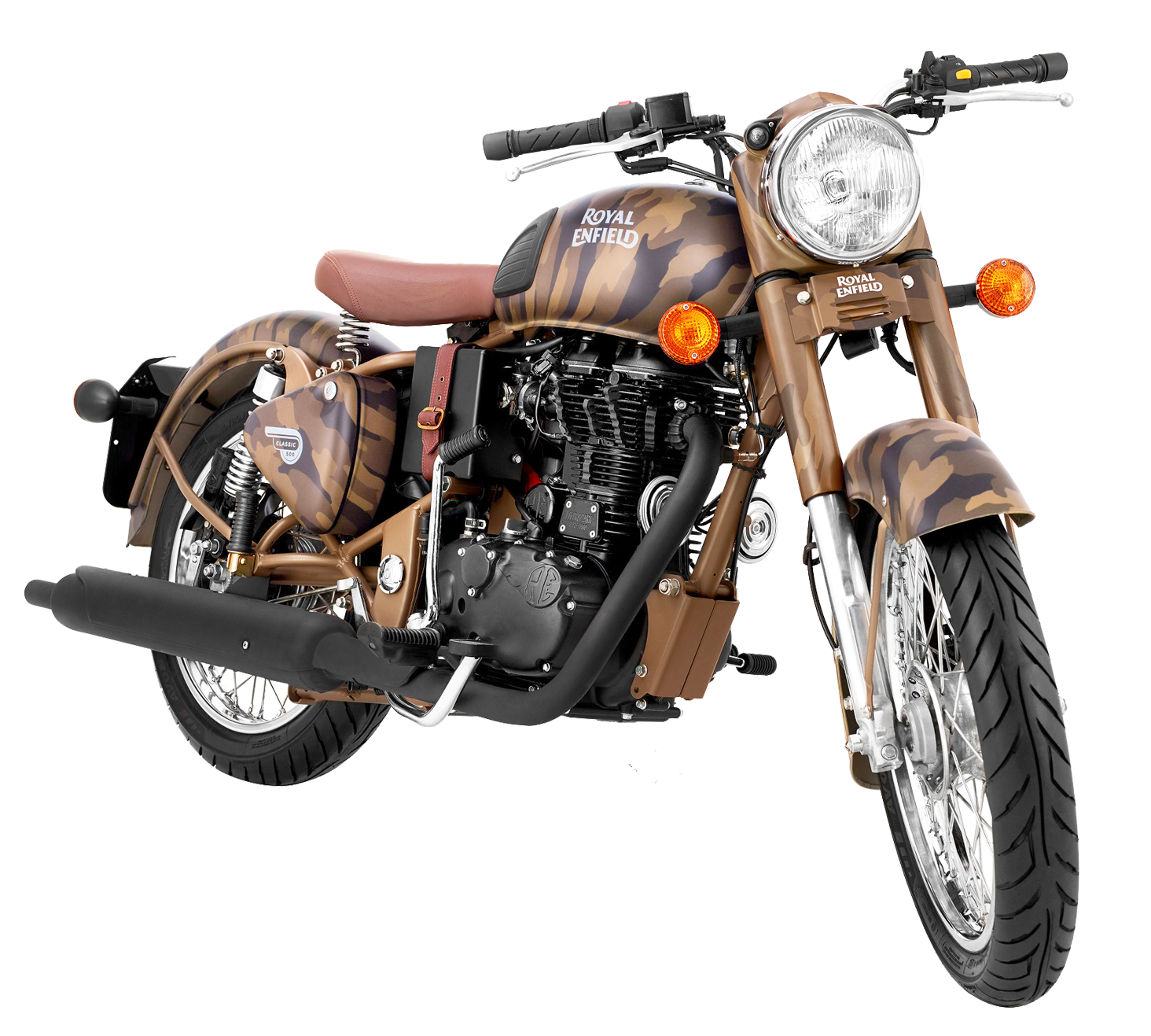 Royal Enfield Camouflage Design Motorcycle.png PNG Image