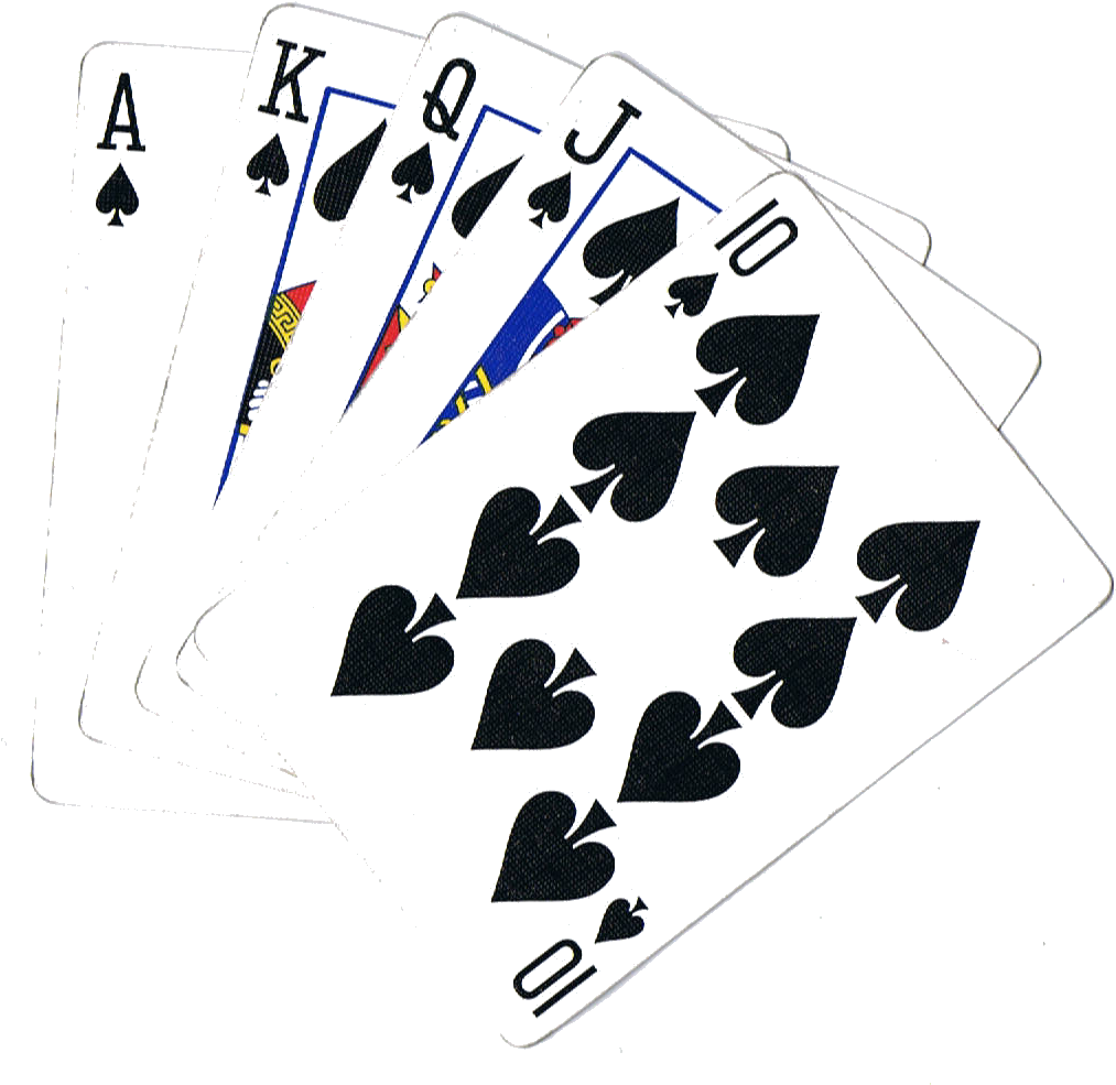 Royal Flush Spades Poker Hand PNG Image