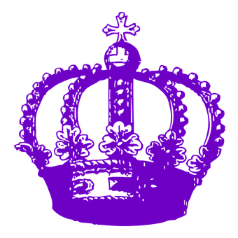 Royal Purple Crown Graphic PNG Image