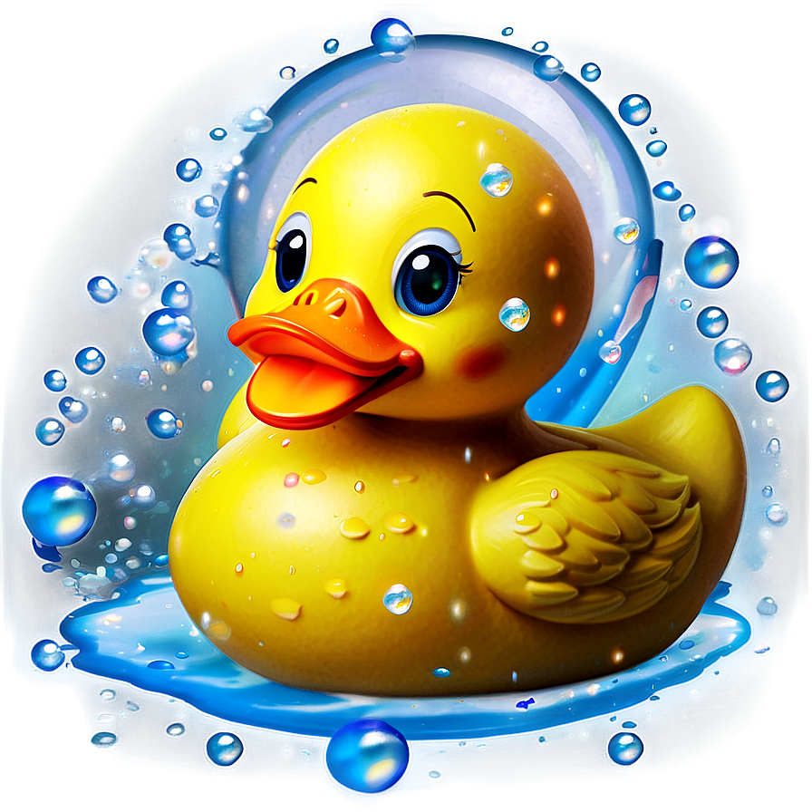 Rubber Duck With Bubbles Png 06132024 PNG Image