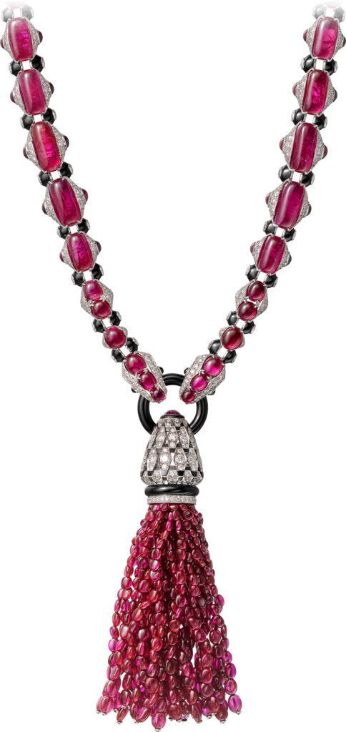 Rubyand Diamond Tassel Necklace PNG Image