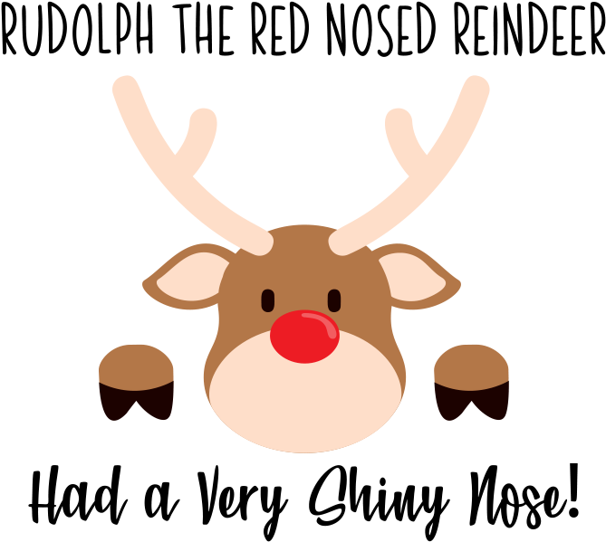 Rudolph Red Nosed Reindeer Illustration PNG Image