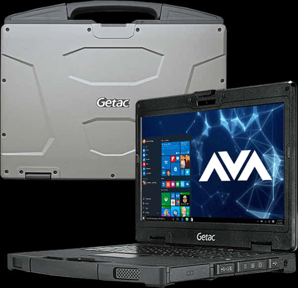 Rugged Laptop Getac Brand Display PNG Image