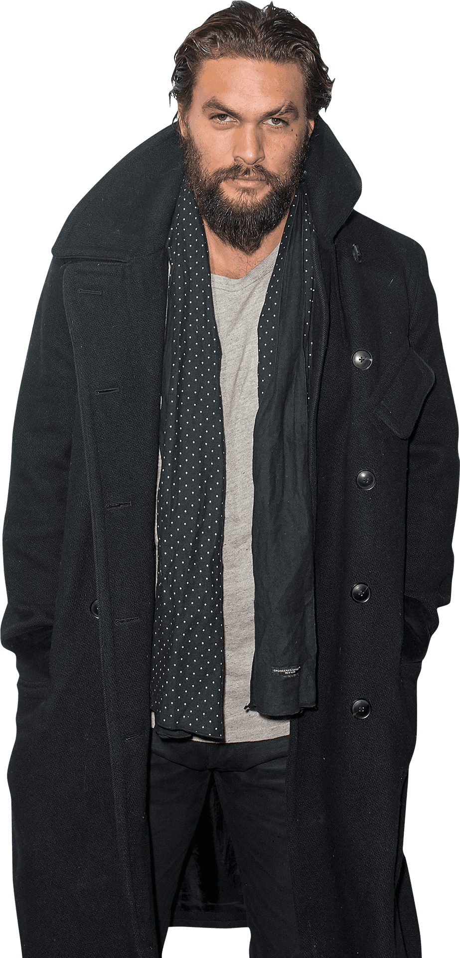 Rugged Manin Coatand Scarf PNG Image