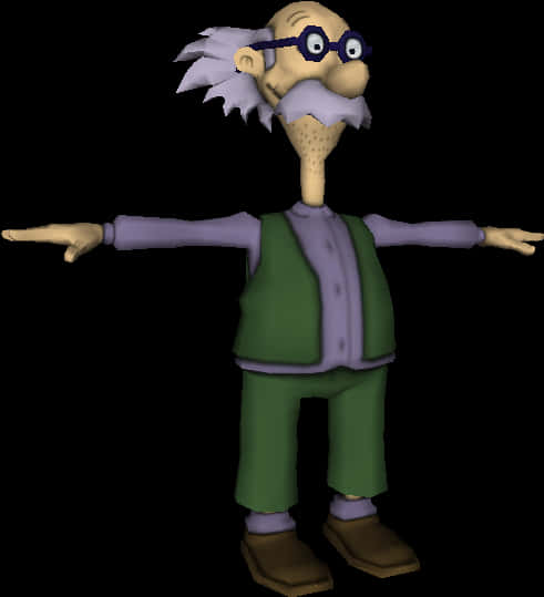 Rugrats Character Grandpa Lou Pickles PNG Image