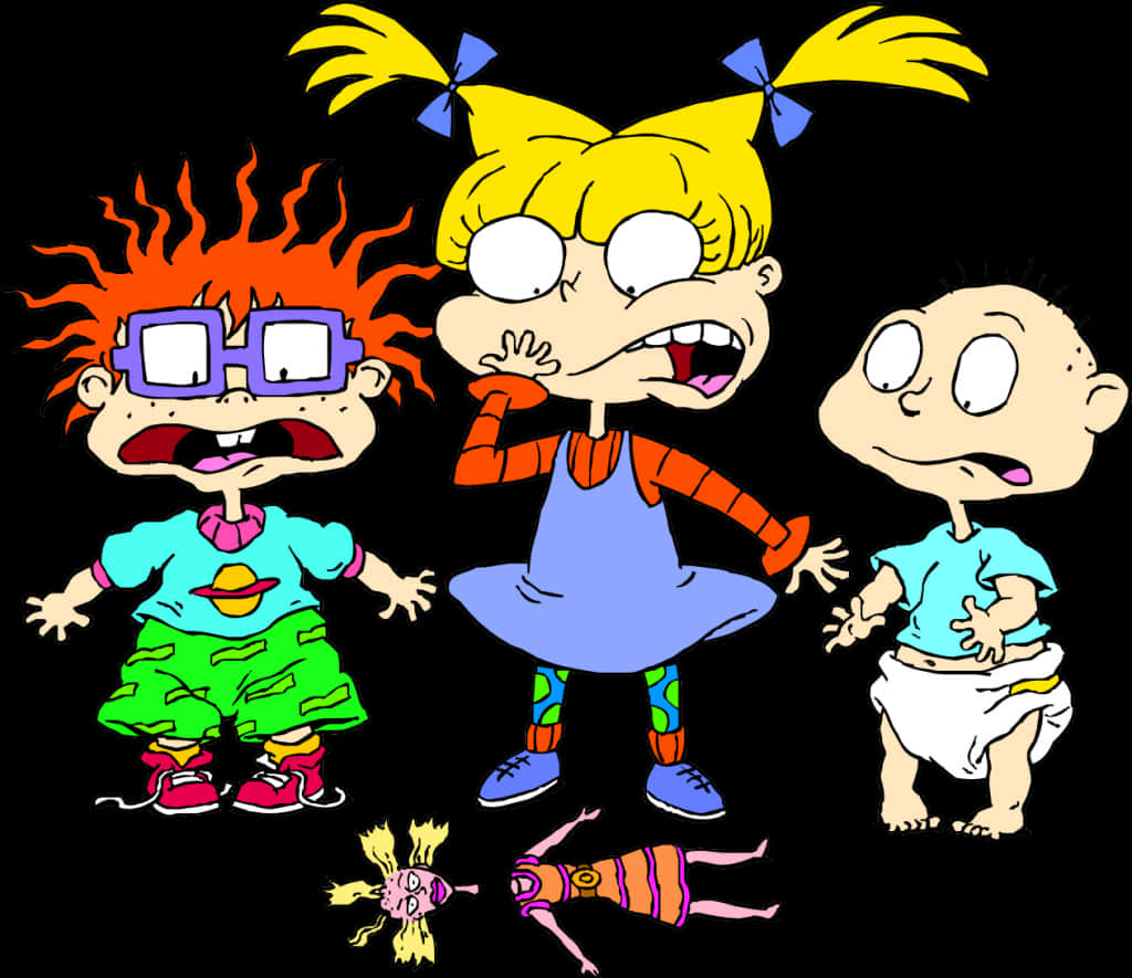 Rugrats Characters Shocked Reaction PNG Image