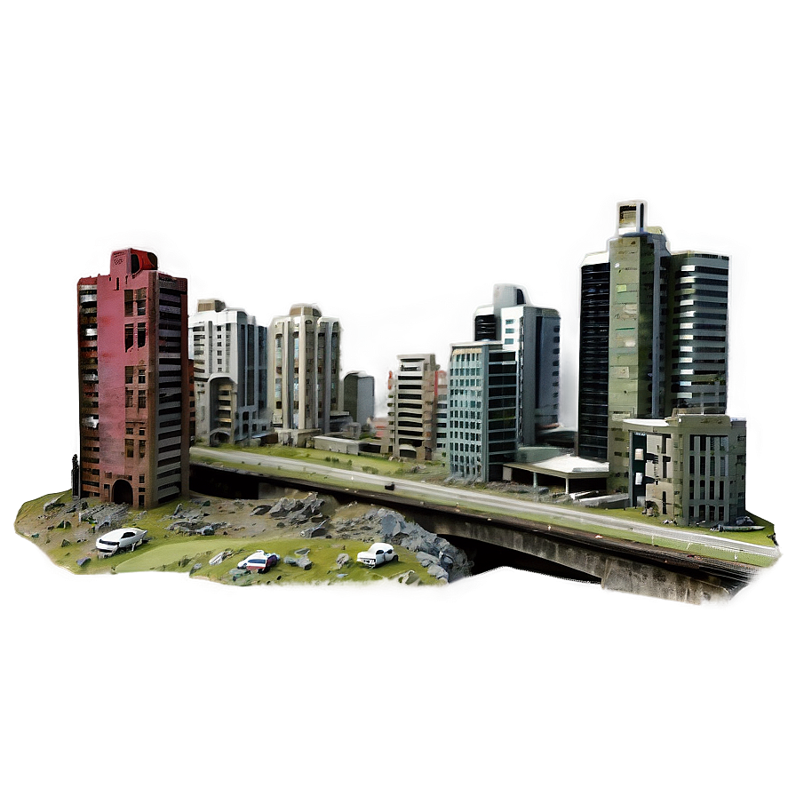 Ruined City Infrastructure Png Iqx1 PNG Image