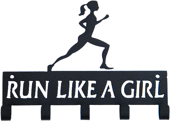 Run Like A Girl Medal Holder PNG Image