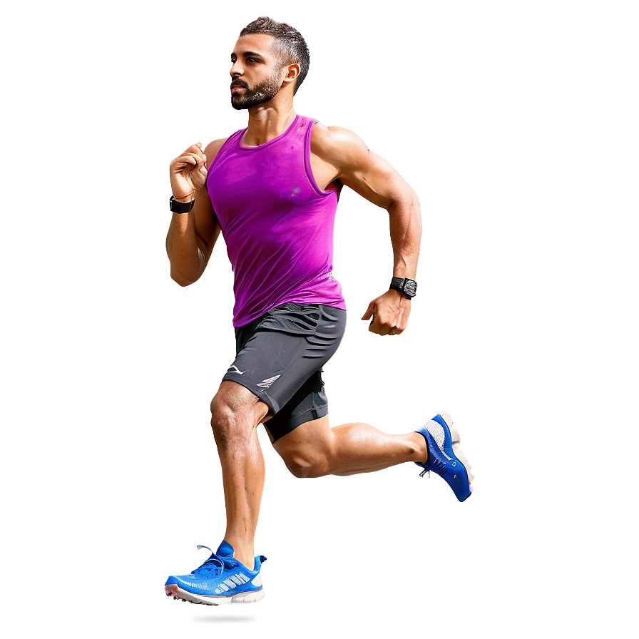 Runner Mid-stride Closeup Png Tll PNG Image