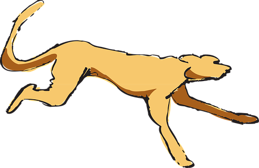 Running Dog Silhouette PNG Image