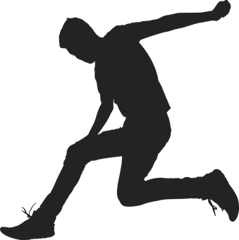 Running Man Silhouette PNG Image