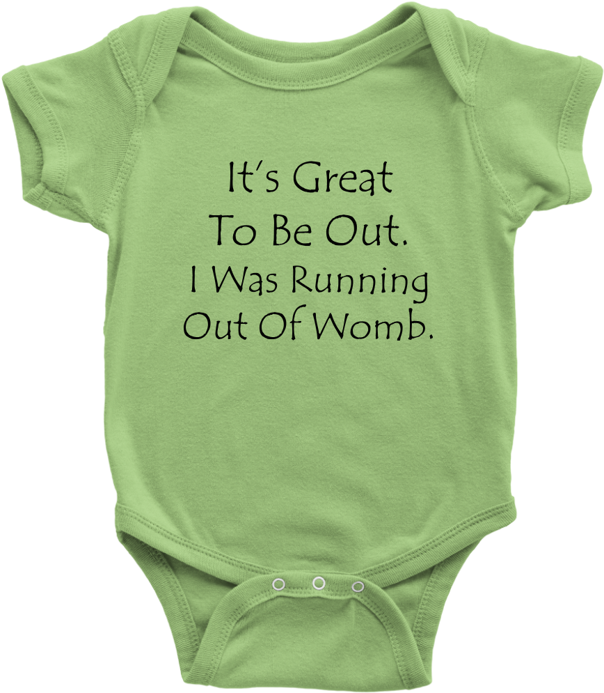 Running Out Of Womb Baby Onesie PNG Image