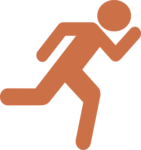 Running Person Icon Orange PNG Image