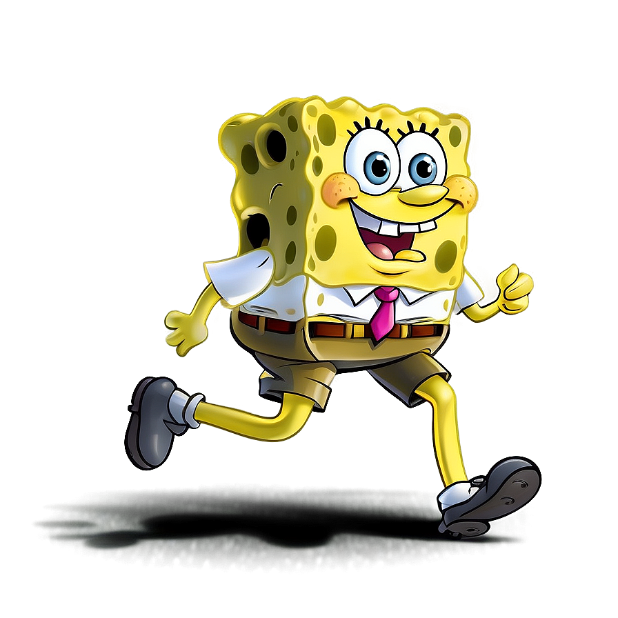 Running Spongebob Cartoon Png 06282024 PNG Image