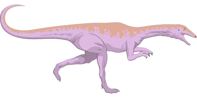 Running Theropod Dinosaur Illustration PNG Image