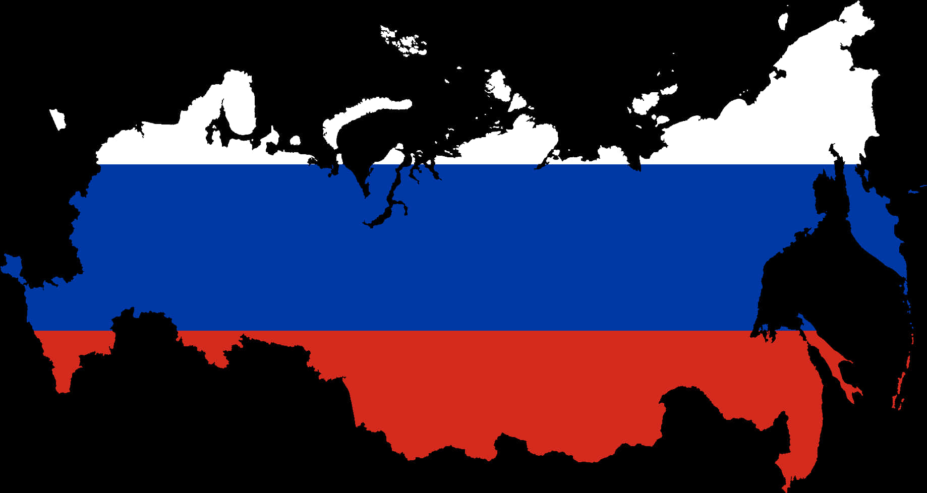 Russia Flag Map Silhouette PNG Image