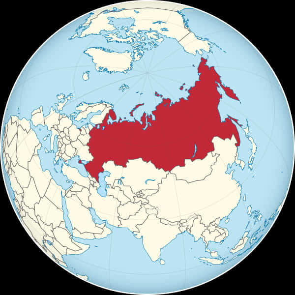 Russia Highlighted World Map PNG Image