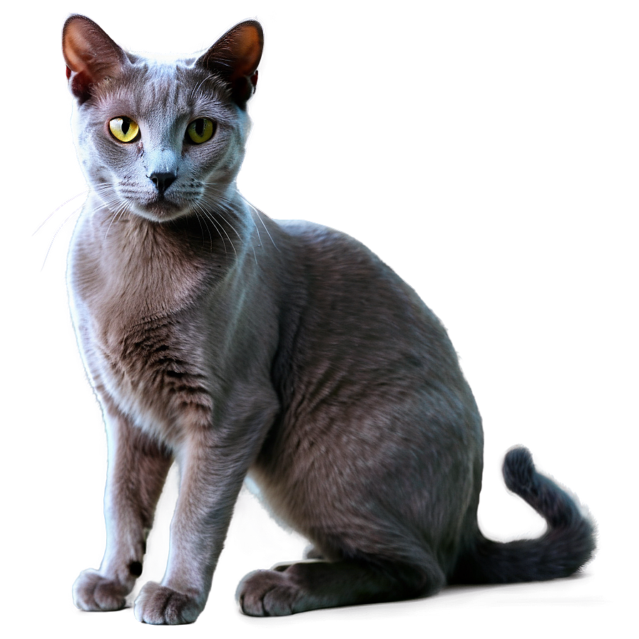 Russian Blue Cat In Elegant Pose Png Nkw2 PNG Image